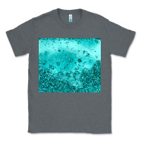 Charcoal Heather turquoise glitter Classic Tee - JahusDesignShop