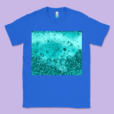 Turquoise Glitter Classic Tee Designed By Jahusdesignshop