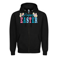 Black happy easter eggs Zipper Hoodie - AdoDesignShop