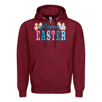 Burgundy happy easter eggs Zipper Hoodie - AdoDesignShop