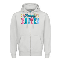 Dove Grey happy easter eggs Zipper Hoodie - AdoDesignShop