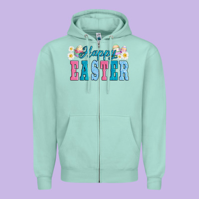 Happy Easter Eggs Zipper Hoodie Designed By Adodesignshop