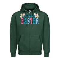 Sports Green happy easter eggs Zipper Hoodie - AdoDesignShop