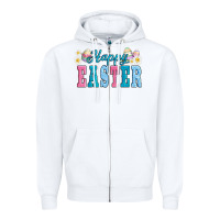 White happy easter eggs Zipper Hoodie - AdoDesignShop