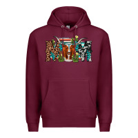 Burgundy longhorn mom Premium Hoodie - AdoDesignShop