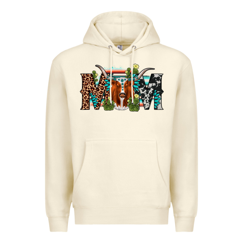 Longhorn Mom Premium Hoodie by AdoDesignShop | Teevron