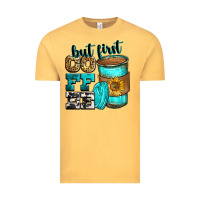 Vintage Mustard but first coffee Vintage Tee - Zillion Design Studio
