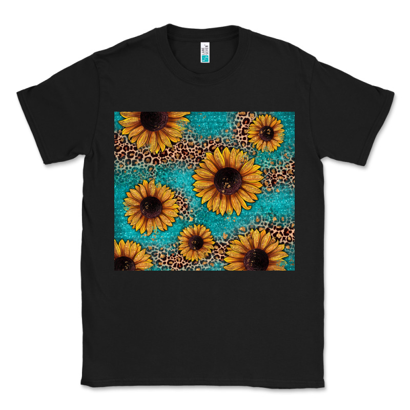 Sunflower Turquoise Glitter Classic Tee by JahusDesignShop | Teevron