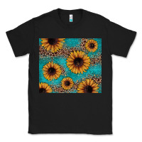 Black sunflower turquoise glitter Classic Tee - JahusDesignShop