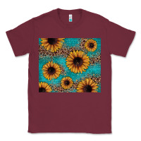 Burgundy sunflower turquoise glitter Classic Tee - JahusDesignShop