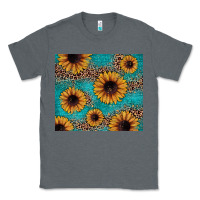 Charcoal Heather sunflower turquoise glitter Classic Tee - JahusDesignShop