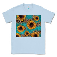 Dusty Blue sunflower turquoise glitter Classic Tee - JahusDesignShop