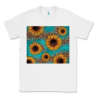 White sunflower turquoise glitter Classic Tee - JahusDesignShop