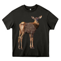 Asphalt elk fawn deer Heavy Core Tee - LillyAllenDesigns