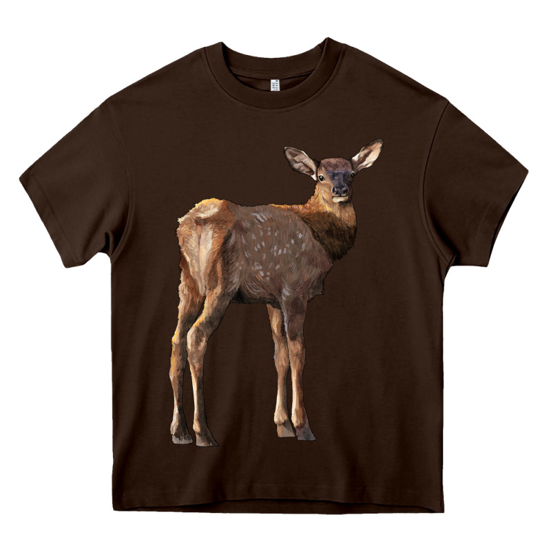 Elk Fawn Deer Heavy Core Tee by LillyAllenDesigns | Teevron