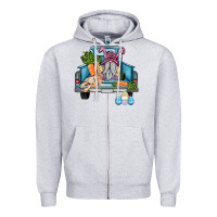 Heather Grey easter truck with gnome and rabbit Zipper Hoodie - AdoDesignShop