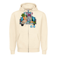 Sandshell easter truck with gnome and rabbit Zipper Hoodie - AdoDesignShop