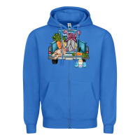 True Royal easter truck with gnome and rabbit Zipper Hoodie - AdoDesignShop