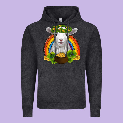 St Patricks Day Baby Sheep Shamrocks Gold Rainbow Vintage Hoodie Designed By Ranaportraitstore