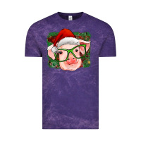 Cloud Purple christmas pig Vintage Tee - RanaPortraitStore