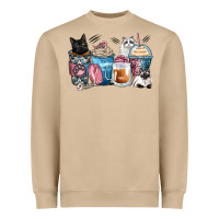 Mushroom cat coffee cups Heavyweight Sweatshirt - Zillion Design Studio