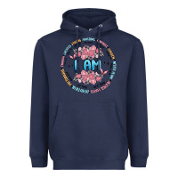Navy i am inspiration Heavyweight Hoodie - MaliasSmallBusiness