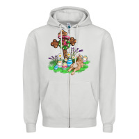 Dove Grey religious easter bunny cross Zipper Hoodie - AdoDesignShop