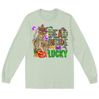 Matcha mardi gras dead inside but lucky  with skeleton Long Sleeve Tee - AdoDesignShop
