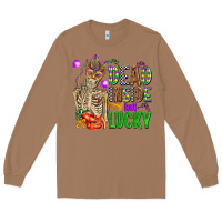Toasted Coconut mardi gras dead inside but lucky  with skeleton Long Sleeve Tee - AdoDesignShop