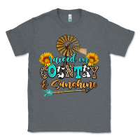 Charcoal Heather raised on country and sunshine Classic Tee - AdoDesignShop