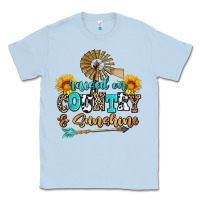 Dusty Blue raised on country and sunshine Classic Tee - AdoDesignShop
