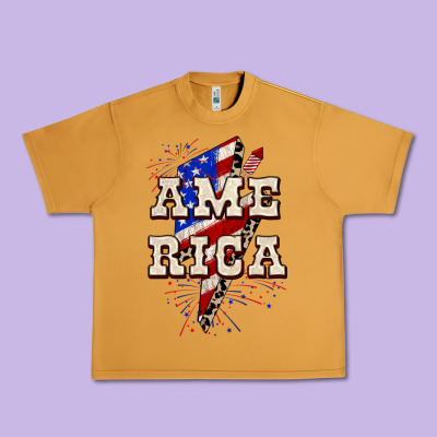 America 4th Of July Urban Heavy Tee Designed By Cowgirlartshop