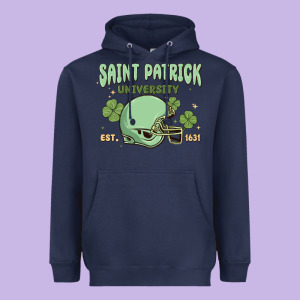 Saint Patrick University Heavyweight Hoodie Designed By Maliassmallbusiness