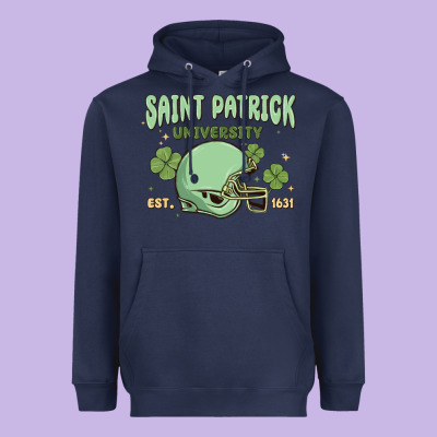 Saint Patrick University Heavyweight Hoodie Designed By Maliassmallbusiness