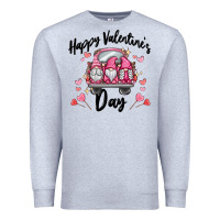 Heather Grey happy valentine's day gnome truck Premium Sweatshirt - MaliasSmallBusiness