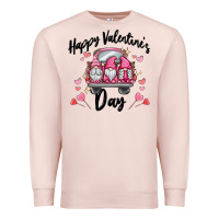 Pale Pink happy valentine's day gnome truck Premium Sweatshirt - MaliasSmallBusiness
