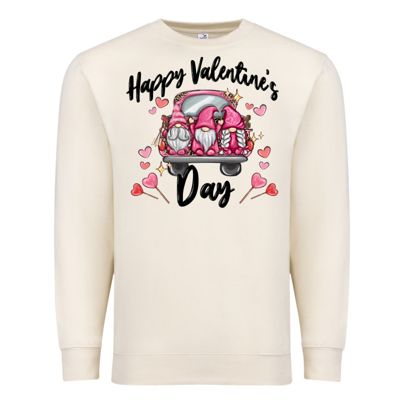 Happy Valentine's Day Gnome Truck Premium Sweatshirt by MaliasSmallBusiness | Teevron