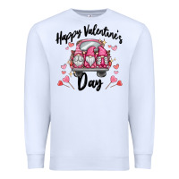 White happy valentine's day gnome truck Premium Sweatshirt - MaliasSmallBusiness