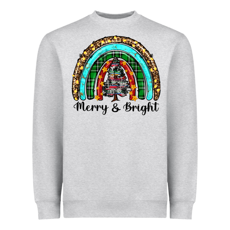 Merry And Bright Rainbow Christmas Heavyweight Sweatshirt by RanaPortraitStore | Teevron
