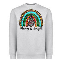 Heather Grey merry and bright rainbow christmas Heavyweight Sweatshirt - RanaPortraitStore