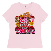 Bubblegum Pink sassy little thing with crown Ladies Tee - AdoDesignShop