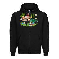 Black easter truck with bunny Zipper Hoodie - AdoDesignShop