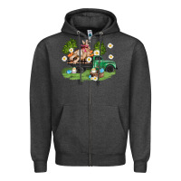 Charcoal Heather easter truck with bunny Zipper Hoodie - AdoDesignShop