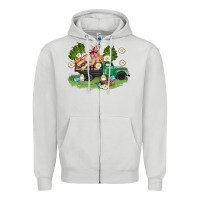 Dove Grey easter truck with bunny Zipper Hoodie - AdoDesignShop