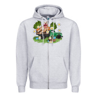 Heather Grey easter truck with bunny Zipper Hoodie - AdoDesignShop
