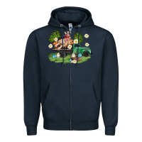 Navy easter truck with bunny Zipper Hoodie - AdoDesignShop