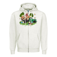 Oatmeal Heather easter truck with bunny Zipper Hoodie - AdoDesignShop