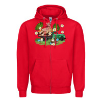 Red easter truck with bunny Zipper Hoodie - AdoDesignShop