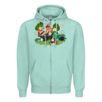 Seafoam easter truck with bunny Zipper Hoodie - AdoDesignShop