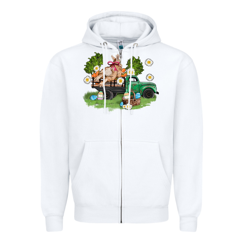 Easter Truck With Bunny Zipper Hoodie by AdoDesignShop | Teevron